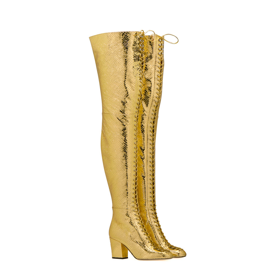 Sergio Rossi Stiefel aus Leder in Gold