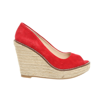 Dune London Wedges Suede in Red