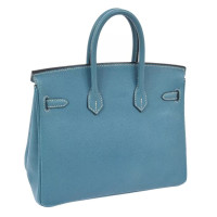 Hermès Birkin Bag 25 aus Leder in Blau