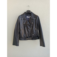 Golden Goose Jacke/Mantel aus Leder in Schwarz