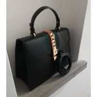 Gucci Sylvie Bag Leer in Zwart