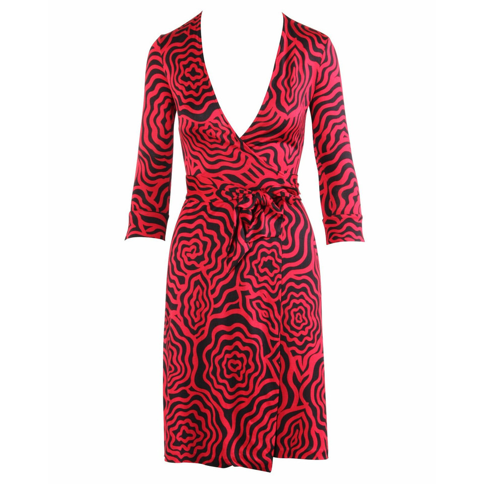 Diane Von Furstenberg Vestito in Seta in Rosso