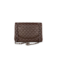 Chanel Classic Flap Bag Maxi in Pelle in Marrone