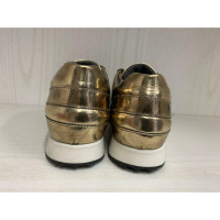 Santoni Sneaker in Pelle verniciata in Oro