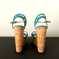 Giorgio Armani Sandals Suede in Turquoise
