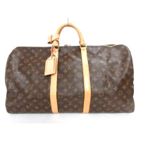 Louis Vuitton Keepall 55 Bandouliere aus Canvas in Braun