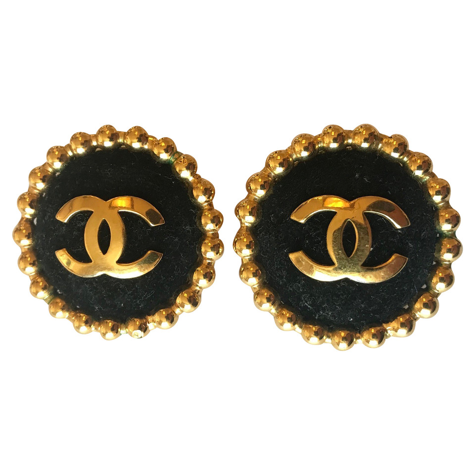 Chanel Large CHANEL clips with black velvet
