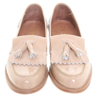 Russell & Bromley Patent leather slipper in beige