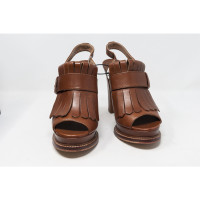 Twin Set Simona Barbieri Sandales en Cuir en Marron