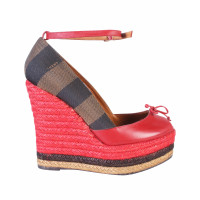Fendi Wedges Leather in Red