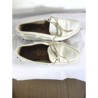 Car Shoe Slippers/Ballerinas Leather in White