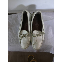 Car Shoe Slippers/Ballerinas Leather in White