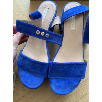 Pura Lopez Sandalen aus Leder in Blau