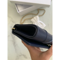 Dior Diorama Wallet On Chain Leather in Blue