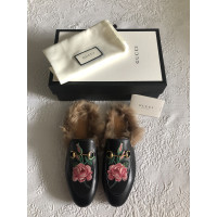 Gucci Princetown Slipper mit Fell Leer in Zwart