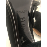 Pollini Stiefeletten aus Leder in Schwarz