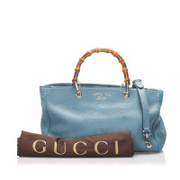 Gucci Bamboo Shopper in Pelle in Blu