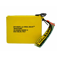 Off White Clutch Bag Leather in Yellow