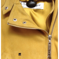 Christian Dior Giacca/Cappotto in Pelle scamosciata in Oro