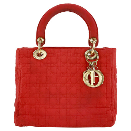 Dior Lady Dior Canvas in Rood