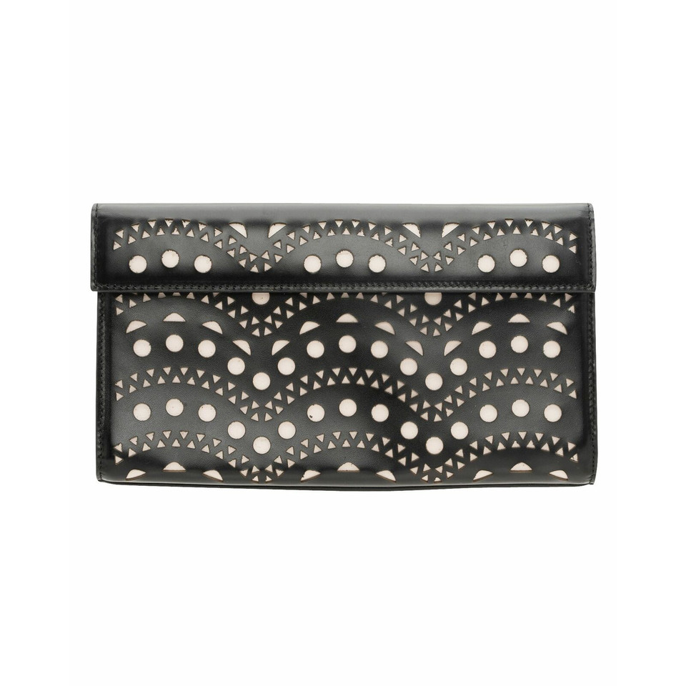 Alaïa Clutch aus Leder in Schwarz