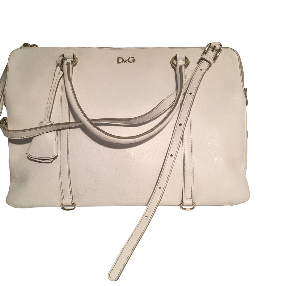 Dolce & Gabbana Travel bag Leather in White