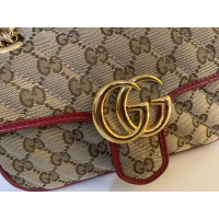 Gucci GG Marmont Flap Bag Mini Canvas in Rood