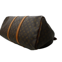 Louis Vuitton Keepall 50 in Tela in Marrone