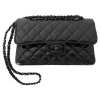 Chanel Classic Flap Bag Leer in Zwart