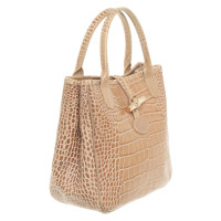 Longchamp Handtasche aus Leder in Nude