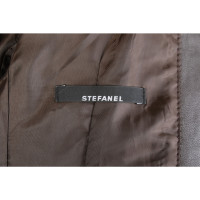 Stefanel Jacke/Mantel aus Leder in Braun