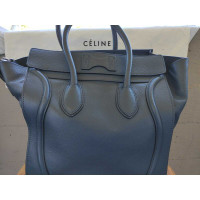 Céline Luggage Mini aus Leder in Blau