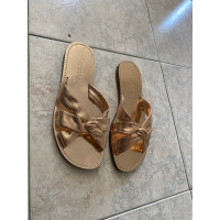 J. Crew Sandals Leather in Gold