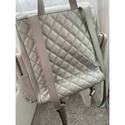 Chanel Backpack Leather in Silvery