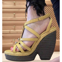 Balenciaga Wedges Leather in Yellow