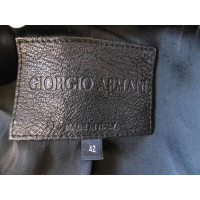 Giorgio Armani Jacke/Mantel aus Leder in Braun