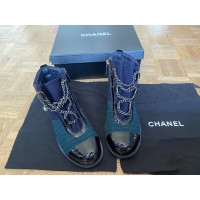 Chanel Stiefeletten aus Wolle in Blau