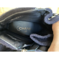 Chanel Stiefeletten aus Wolle in Blau