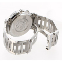 Hermès Armbanduhr aus Stahl in Silbern