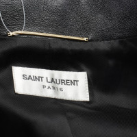 Saint Laurent Jas/Mantel Leer in Zwart