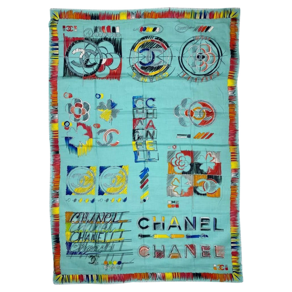Chanel Schal/Tuch aus Kaschmir in Türkis