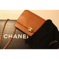 Chanel Clutch aus Leder in Braun