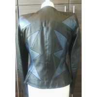 Mugler Jacke/Mantel aus Leder in Schwarz