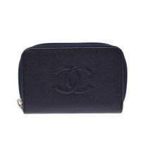 Chanel Täschchen/Portemonnaie aus Leder in Blau