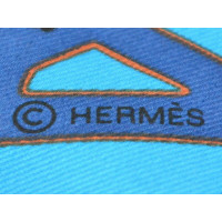 Hermès Sjaal Zijde in Blauw