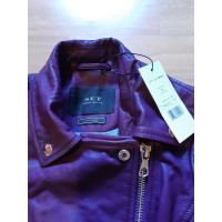 Set Jacke/Mantel aus Leder in Violett