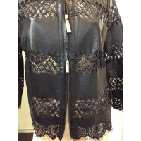 Just Cavalli Jacke/Mantel aus Leder in Schwarz