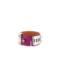 Hermès Collier de Chien Armband Leer in Roze
