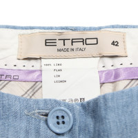 Etro Trousers Linen in Blue