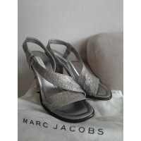 Marc Jacobs Sandalen aus Leder in Silbern